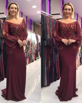 Wine Long Dinner Gown