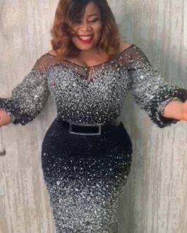 Turkish Fully Sequined Mirror Beaded Dress