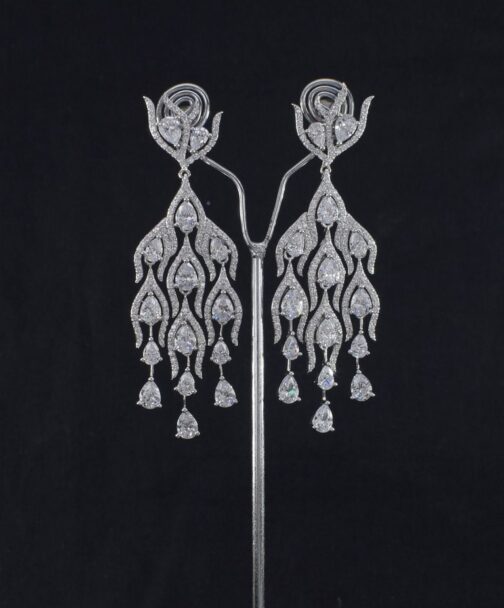 Hanging Gems Cubic Zirconia Earrings - Image 3