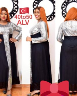 Turkish Sequined Silver on Black Gown
