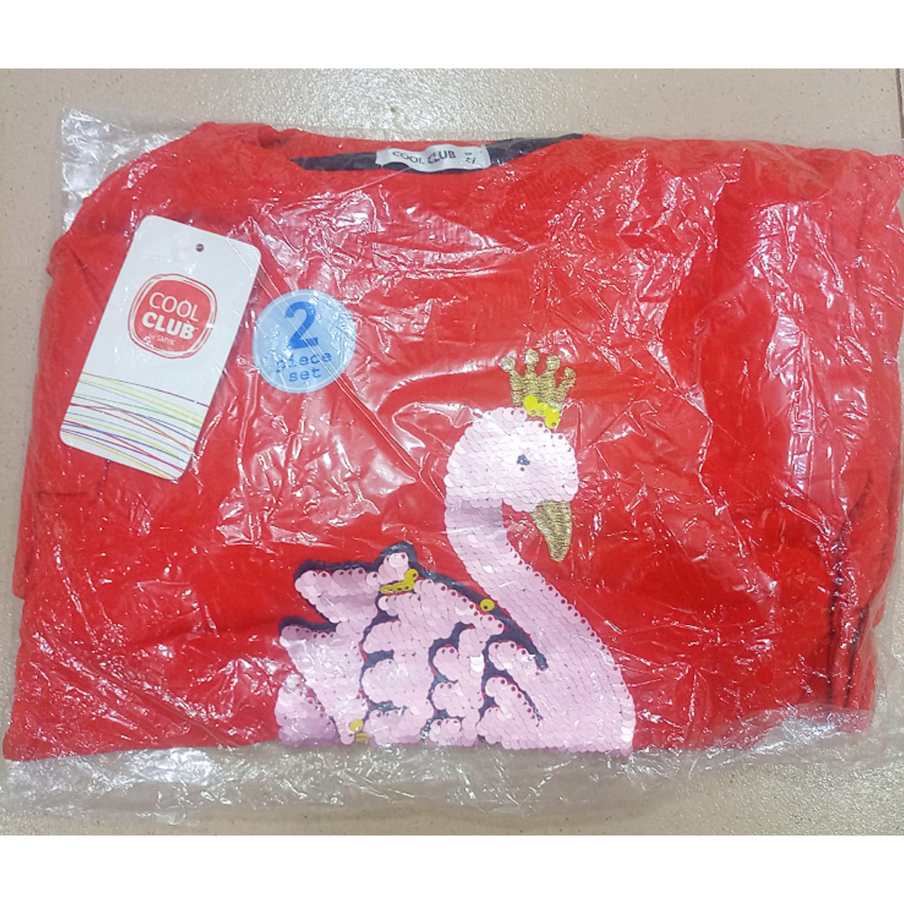 GIRLS 2PIECE SWAN SEQUIN SET
